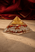Shree Laxmi Yantra Orgone Pyramid with Gomti Chakra & Rudraksha | Lab Certified